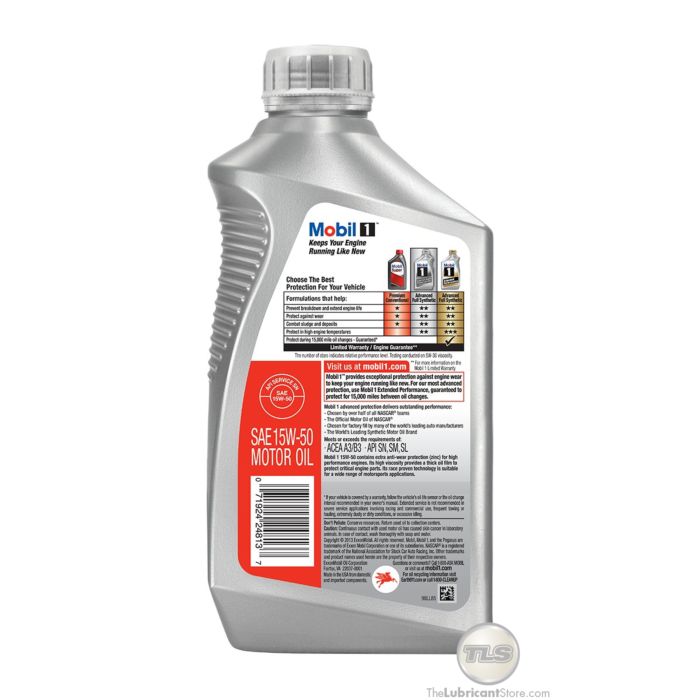 Mobil 1 15W-50 (Case - 6 Quarts)