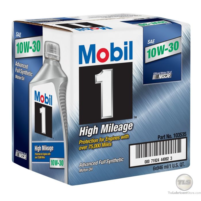 Mobil 1 High Mileage 10w-30 (Case - 6 Quarts)