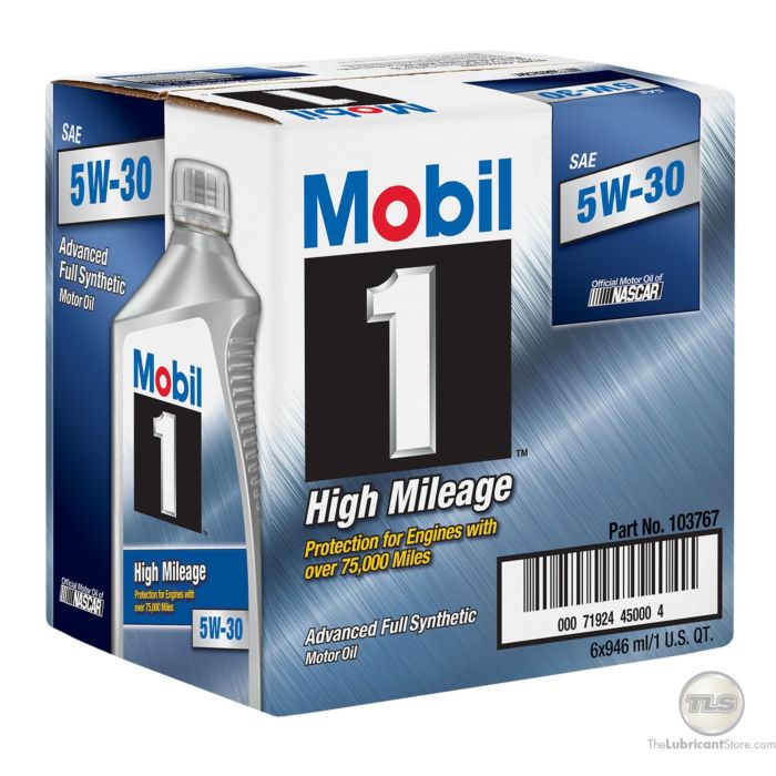 Mobil 1 High Mileage 5w-30 (Case - 6 Quarts)