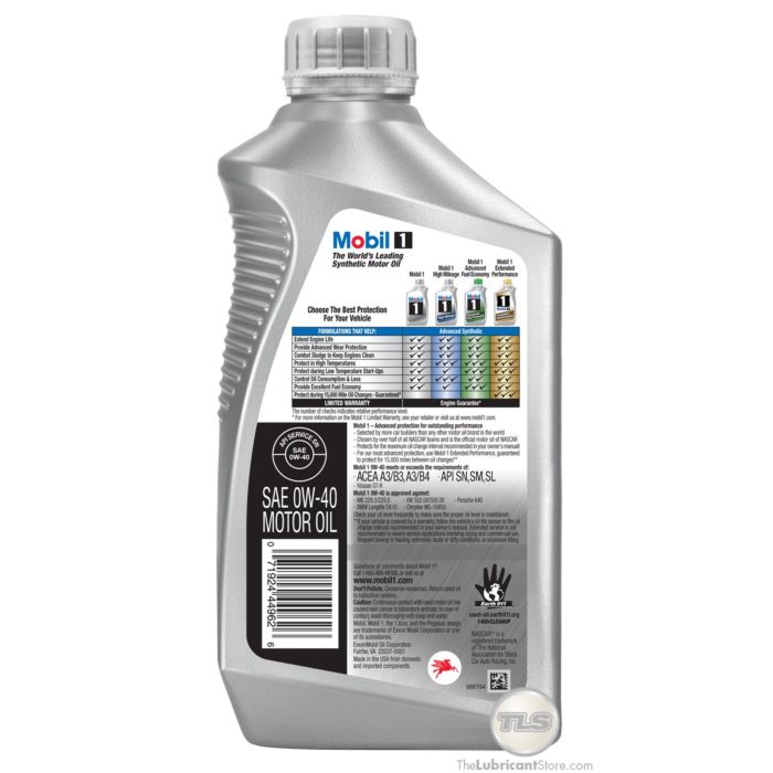 Mobil 1 0W-40 (Case - 6 Quarts)